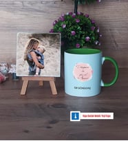 Anneye Doğum Günü Hediyesi Fotoğraflı Dekoratif Taş, Kupa Bardak Beyaz Hediye (Model 14)