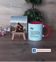 Eşe Hediye Fotoğraflı Dekoratif Taş, Kupa Bardak Beyaz Hediye (Model 2)