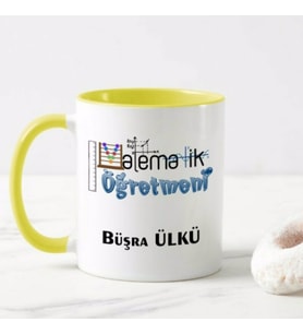Kişiye Özel Matematik Öğretmeni Kupa Bardak HA20 (Sarı)