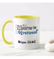 Kişiye Özel Matematik Öğretmeni Kupa Bardak HA20 (Sarı)
