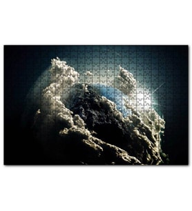 Cakapuzzle Dünya Güneş ve Beyaz Bulutlar  Puzzle Yapboz MDF (Ahşap) (1000 Parça)