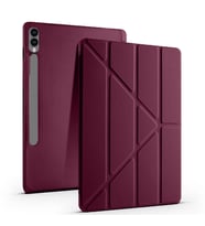 Samsung Galaxy Tab S9 Plus X810 12.4 İnç Katlanabilir Kalemlikli Standlı Akıllı Kılıf (Mürdüm)