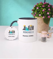 Jeofizik Mühendisi Kupa Bardak ve Anahtarlık (Siyah)