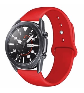 Samsung Galaxy Watch 4 5 6 7 FE 40 40 44 Classic 42 43 46 47 mm Kordon Silikon S (Kırmızı)