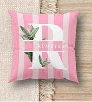 BK Gift Kişiye Özel Premium Kumaş Pembe Beyaz Kırlent Yastık, Ev Hediyesi, Ev Dekorasyonu, Kişiselleştirilmiş Yastık, Dekoratif Hediye (Model 2)