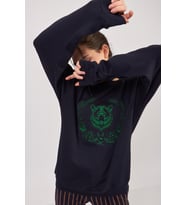 Nare Giyim Ayı Nakışlı Koyu Lacivert Kadın Sweatshirt (Koyu Lacivert)
