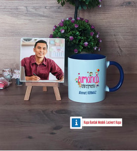 Almanca Öğretmeni Fotoğraflı Dekoratif Taş, Kupa Bardak Beyaz Hediye (Model 3)