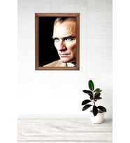 Özel Tasarım Atatürk Posteri (Akçaağaç-Siyah Rengi)