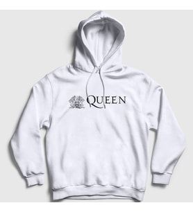 Presmono Unisex Beyaz Queen Kapüşonlu Sweatshirt 102422tt (Beyaz)