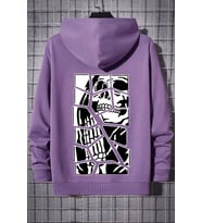 Unisex Skullcracked Baskılı Sweatshirt (Lila)