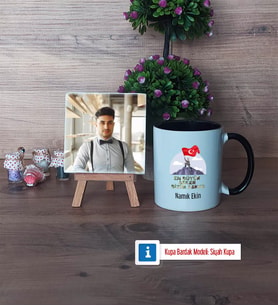 Askere Hediye Fotoğraflı Dekoratif Taş, Kupa Bardak Beyaz Hediye (Model 11)