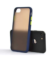 Apple iPhone 8 Kılıf Zore Fri Mat Yüzey Renkli Kenar Kılıf (Lacivert)
