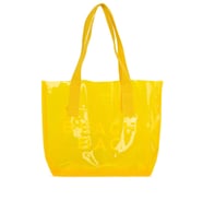 BAGMORİ Beach Bag Baskılı Şeffaf Plaj Çantası (Sarı)