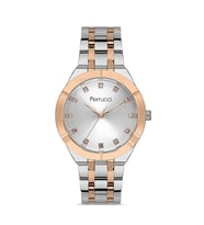 Ferrucci 1. Sınıf Çelik Zirkon Taşlı Kadın Kol Saat 2 Yıl Garantili (Rose - Gümüş)