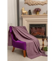 Tek Kişilik Koltuk Örtüsü Berjer Örtüsü Koltuk Şalı 2 Adet 110x175 cm (Lila)