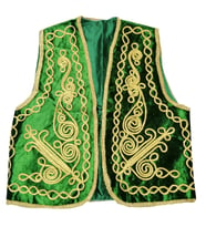OSMANLI İŞLEMELİ DONDURMACI DAMAT YELEK (Yeşil)