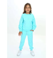 Toontoy Kız Çocuk Deniz Kabuğu Nakışlı Eşofman Takım (Su Yeşili)