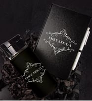 Kişiye Özel Defter Kalem Ve Matara Hediye Seti 94309 (Siyah)