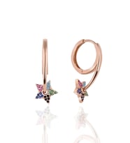 925 Ayar Gümüş Rose Kaplama  Halkalı Model  Küpe (Karışık)