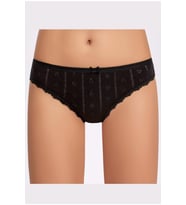 İlke Kadın Jakarlı (Transferli Rİbana) Dantelli Bikini 273 - 12 Adet (Siyah)