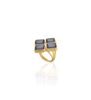 Kadir Jewellery 22 Ayar Altın Kaplama Kadın Zirkon Taşlı Yüzük (Mor)