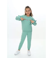 Toontoy Kız Çocuk Baskılı Eşofman Takım (Yeşil)
