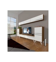 Decoraktiv Eko 9 Mdf Std Retro Tv Ünitesi Tv Sehpası (Beyaz - Kahverengi)