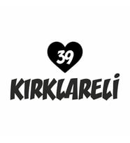 Kalpli 39 Kırklareli Araba Sticker siyah 20x15 CM (Siyah)