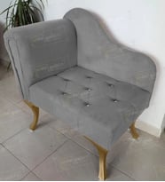 Yeni Model Tekli Köşe Koltuğu Josefin Bench Gold Ayak (Gri)