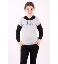 Toontoy Kız Çocuk Relax Baskılı Sweatshirt ( Gri-Melanj)