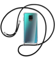 Xiaomi Redmi Note 9 PRO Kılıf Boyun Omuz Askılı iPli Anti Şok Köşe Korumalı Şeffaf Silikon (Siyah)
