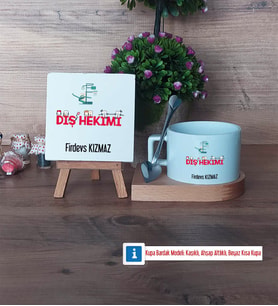 Diş Hekimi Dekoratif Taş, Kupa Bardak Kırmızı Hediye (Model 7)