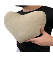 ozclife Kalp Yastığı %100 Pamuklu %100 Boncuk Elyaf - 33 x 34 CM (Bej)
