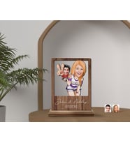 BK Gift Kişiye Özel Sevgililer Karikatürlü Ahşap Standlı Biblo, Sevgililer Günü Hediyesi, Doğum Günü Hediyesi, Yıl Dönümü Hediyesi (Model 12)