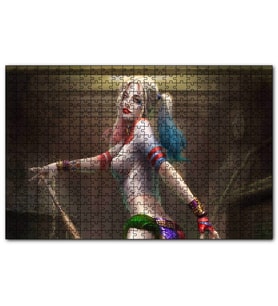 Cakapuzzle Rengaren Boyalı Harley Quinn Görseli  Puzzle Yapboz MDF (Ahşap) (500 Parça)