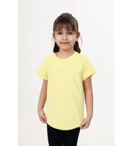Toontoy Kız Çocuk Baskılı Tişört (Açık Sarı)
