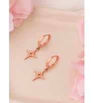 925 AYAR GÜMÜŞ SALLANTILI KUZEY YILDIZI KÜPE (Rose)