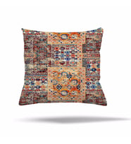 Çiçek Ağaç Kilim Etnik Desen Gizli Fermuarlı Yastık Kılıfı Kırlent Kılıfı Koltuk Yastık Kılıfı  (Çok Renkli)