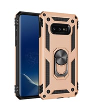 Microsonic Samsung Galaxy S10e Kılıf Military Ring Holder (Gold)