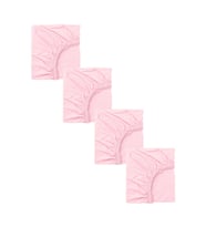 4 Adet Pamuklu ve Lastikli 60 x 120 x 15 cm Penye Bebek Çarşaf (Pembe)