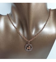 Orora Bronz/Gümüş/Bakır Renk 22mm Aslan Burcu Figürlü Kolye (Bakır)