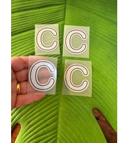 5X4 CM ÜTÜ İLE YAPIŞAN C HARFİ TRANSFER BASKI ARMA (Gri)