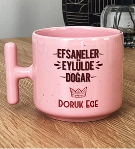 Kişiye Özel Efsaneler Eylülde Doğar Hediye Pastel T Kupa Doğum Günü Hediyesi (Pembe)