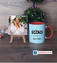 Eczacı Fotoğraflı Dekoratif Taş, Kupa Bardak Beyaz Hediye (Model 13)