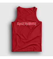 Presmono Unisex Sarı Logo Iron Maiden Atlet 86458tt (Kırmızı)