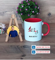 Patolog Kupa Bardak Beyaz ve Fotoğraflı Ahşap Anahtarlık Hediye (Model 2)