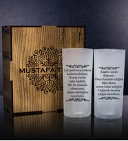 eJOYA Kişiye Özel Kutusunda 2'li Rakı Bardağı Hediye Seti 107236 (Mavi)