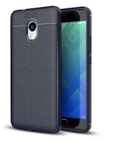 Meizu M5S Kılıf Deri Tarzı Niss Silikon Case (Lacivert)