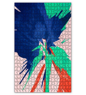 Cakapuzzle Renklerin Patlaması Lacivert Yeşil Turuncu Puzzle Yapboz MDF (Ahşap) (1000 Parça)