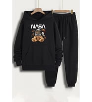 Unisex Nasabear Baskılı Eşofman Takımı (Siyah)